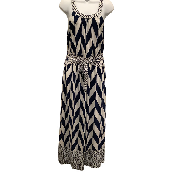 Avenue Dresses & Skirts - AVENUE BLUE/WHITE OPEN BACK MAXI DRESS 22/24 NWT